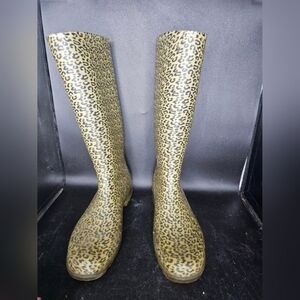 Women's waterproof rain/gardening leopard print boots sz.10 by‎ Rampage
